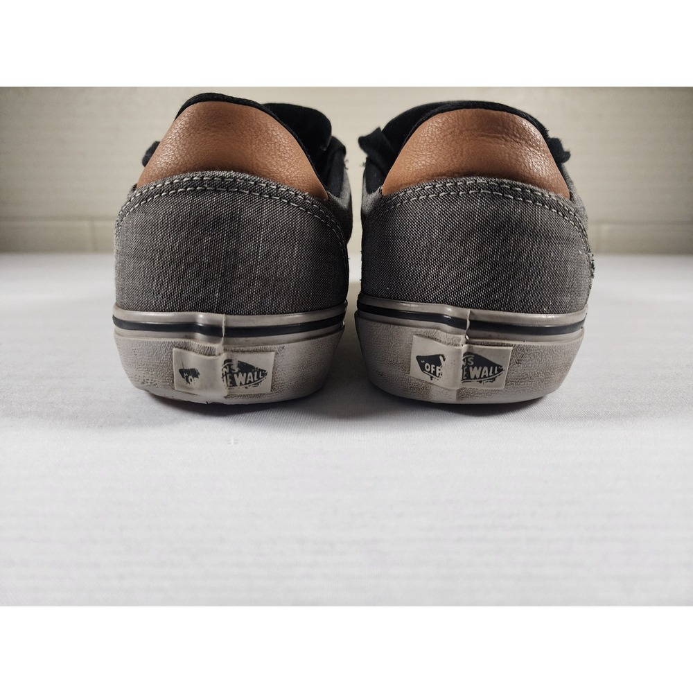 Vans Atwood Deluxe Mens 8.5 Gray Denim Textile Skate Shoes Low Top Sneakers - Picture 2 of 9
